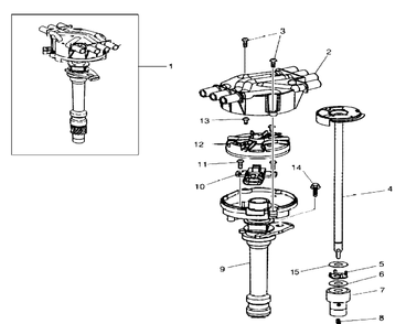 Engine Group - Distributor Parts Diagram and Parts List for 076355-03  Briggs and Stratton Generator
